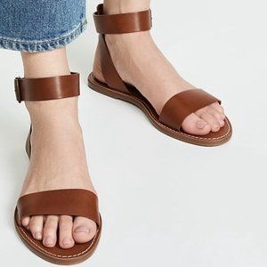 Madewell Brown Boardwalk Sandals with Ankle Strap Size 6.5 NEW